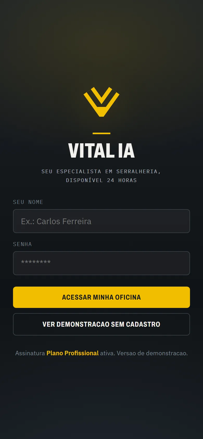 Tela do Vital IA no celular
